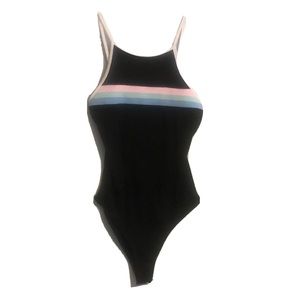 Black Striped Bodysuit NWT